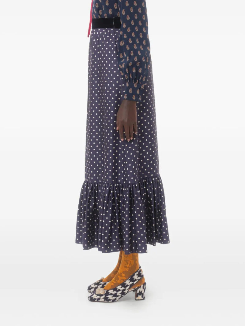 Valentino Garavani Plus de Pois twill midi skirt