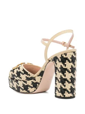 Valentino Garavani  115mm houndstooth platform heeled sandals