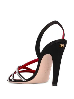 Valentino Garavani  Dans Le Foyer crystal-embellished slingback sandals