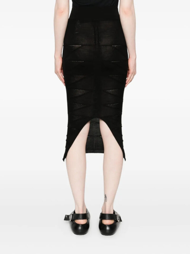 Rick Owens geometric-pattern wool skirt