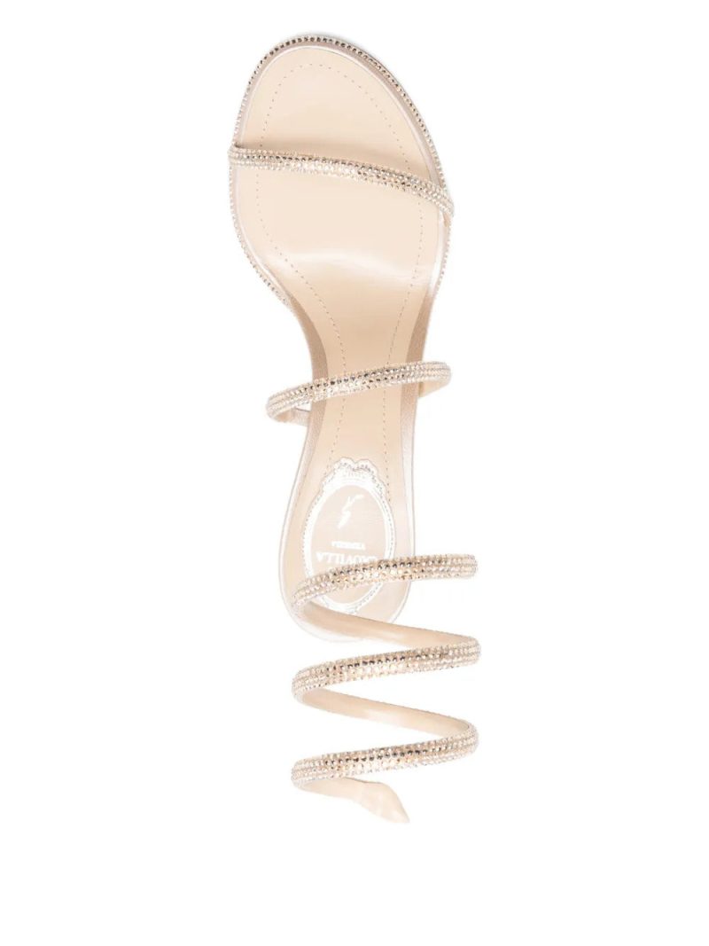 René Caovilla 80mm strass-spiral sandals