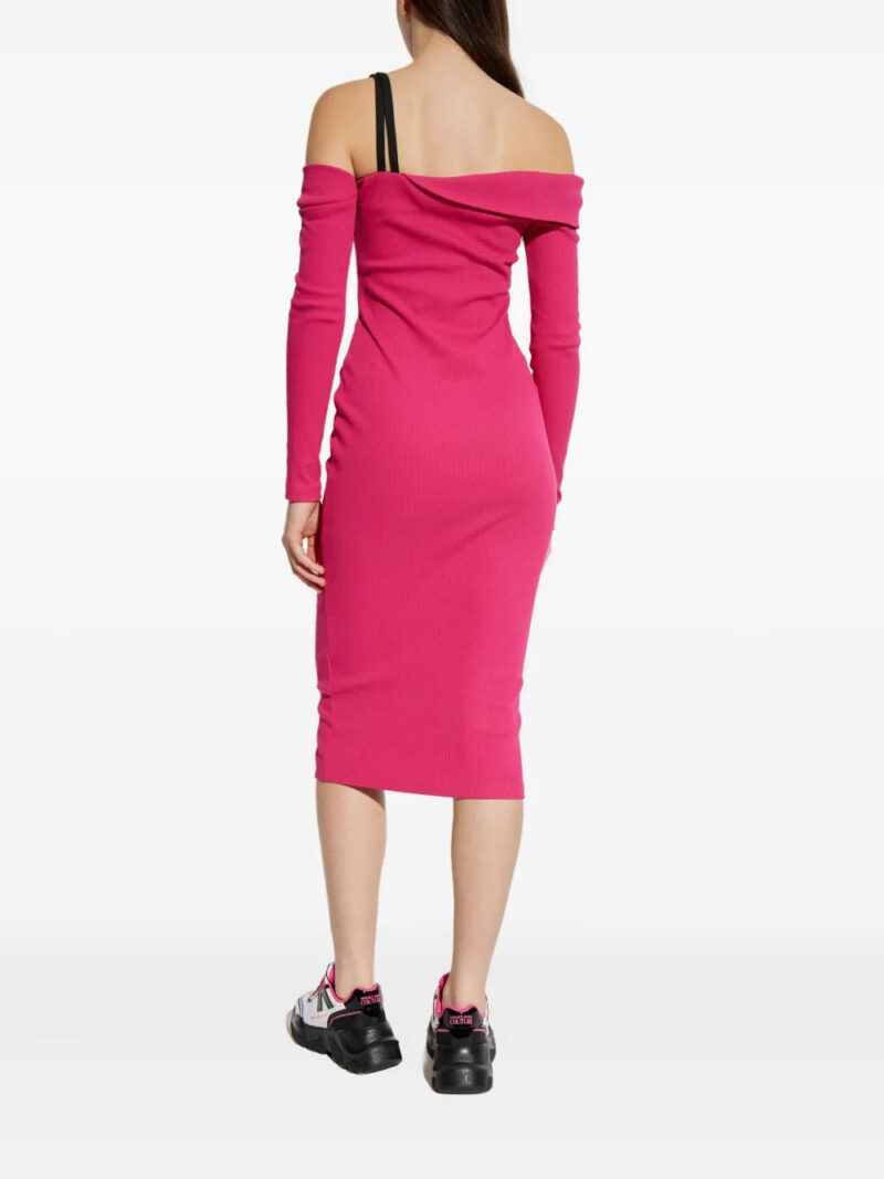 Versace Jeans Couture off-shoulder buckle midi dress