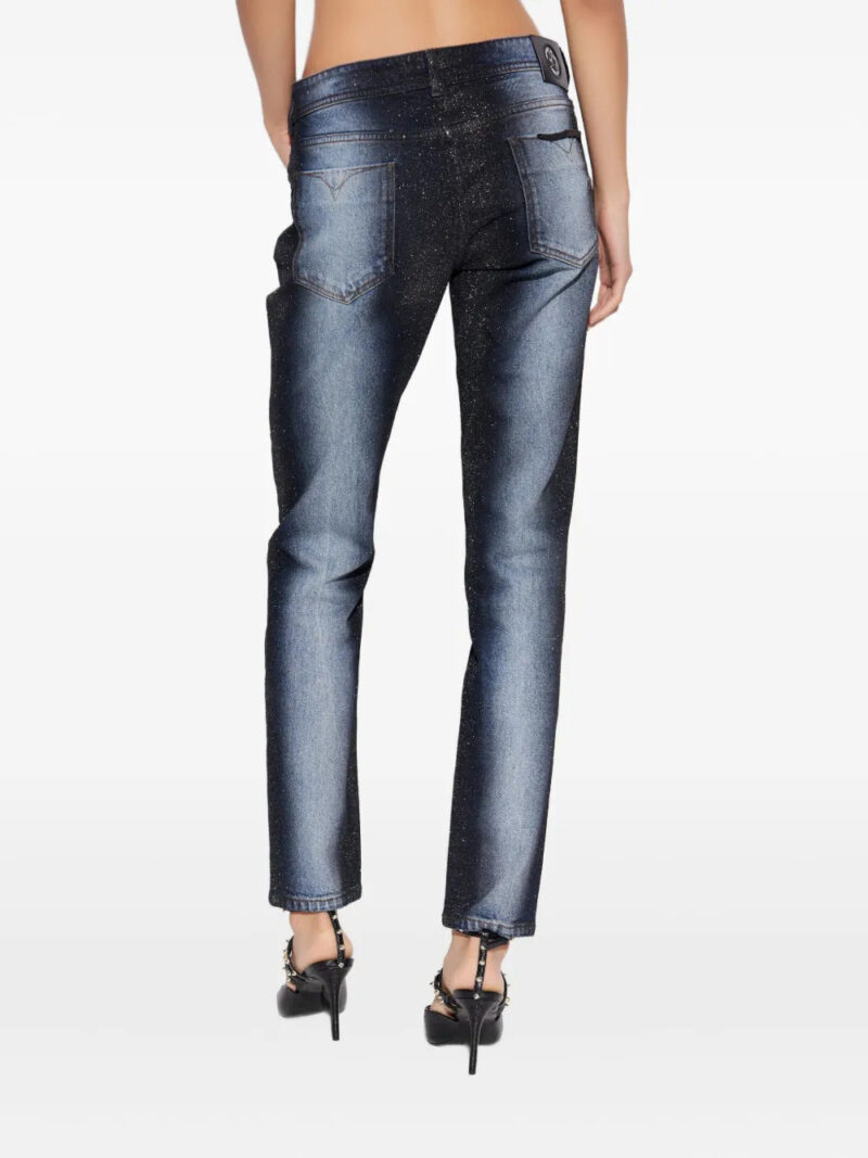 Versace Jeans Couture sparkled denim straight-leg jeans