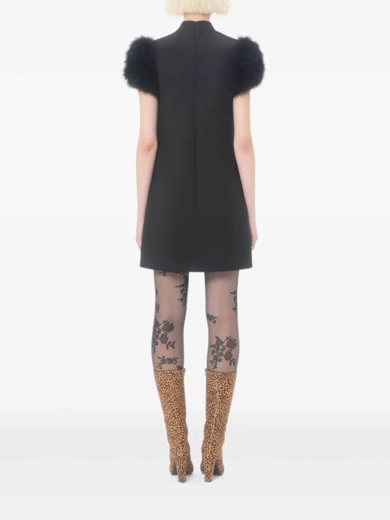 Valentino Garavani  Crepe Couture feather mini dress