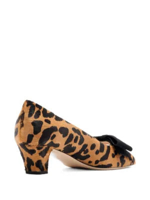 Valentino Garavani suede-trimmed leopard-print calf hair pumps