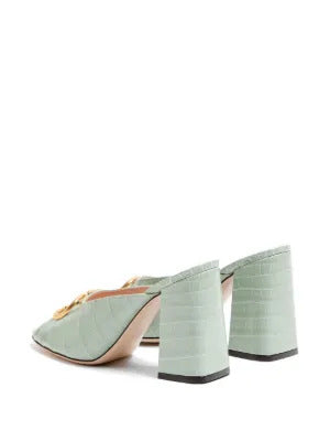 Valentino Garavani  VLogo Signature Slide Sandals In Printed Calfskin 95MM