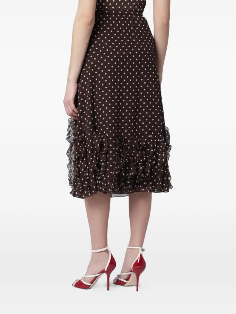 Valentino Garavani polka dot ruffled midi skirt
