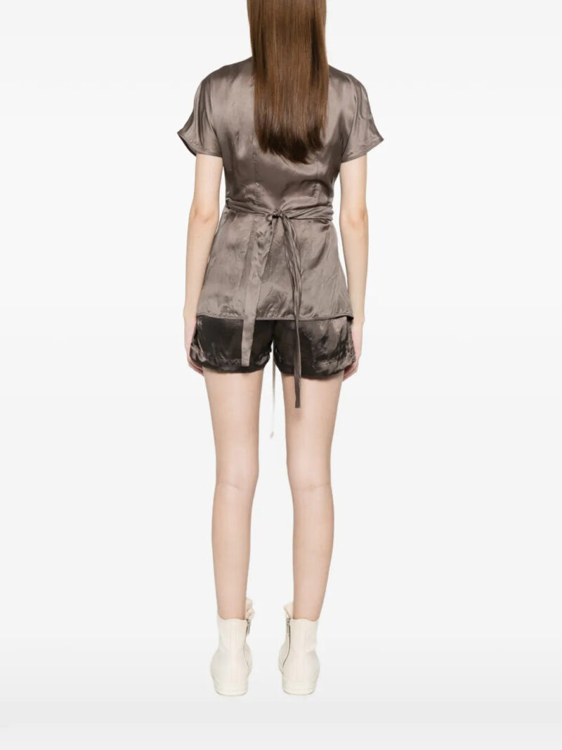 Rick Owens tie-detail short-sleeve blouse