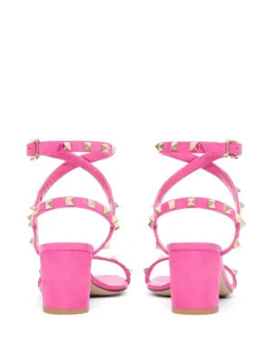 Valentino Garavani  Rockstud suede sandals with straps 60mm