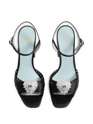 Valentino Garavani  Coeur Royal platform sandals in satin 115mm