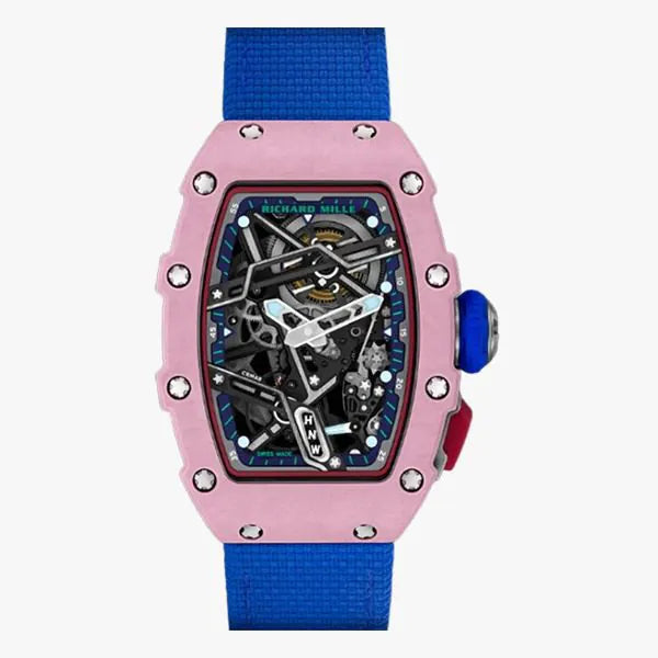 Richard Mille RM 07-04 Mauve Automatic Sport 30.50mm X 44.95mm Quartz TPT Royal Blue Fabric Straps Ladies Watch