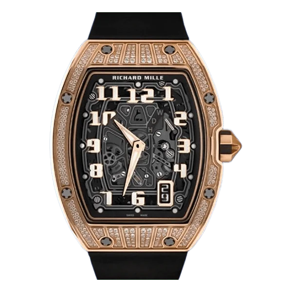 Richard Mille Rm67-01 Rg Skeleton Automatic Extra Flat Diamond Pave 38.7Mm 18K Rose Gold Ladies Watch