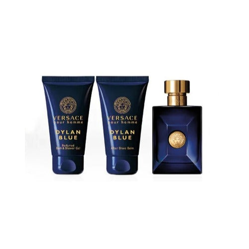 Versace Pour Homme Dylan Blue Eau De Toilette For Men 3 Piece Gift Set 50ML