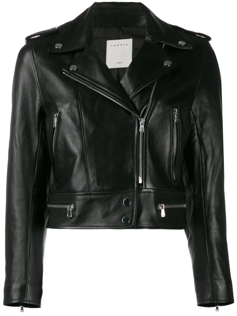 SANDRO  cropped biker jacket
