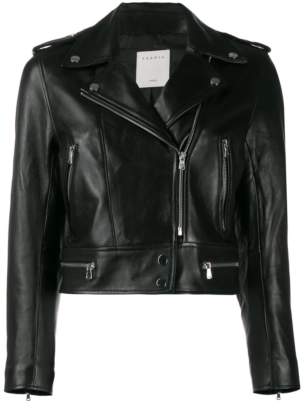 SANDRO cropped biker jacket