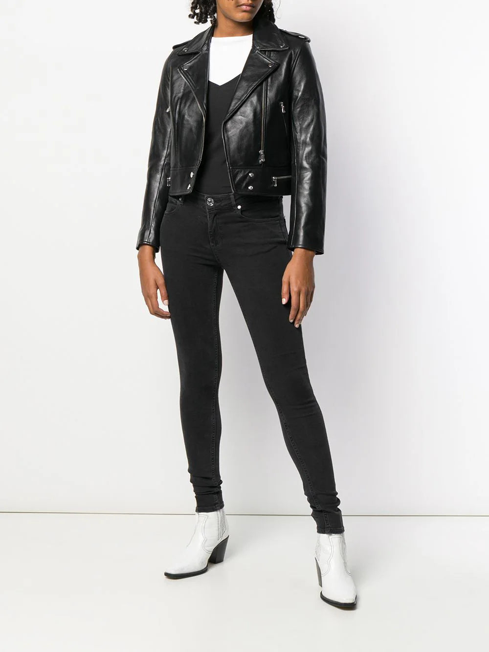 SANDRO cropped biker jacket - Image 2