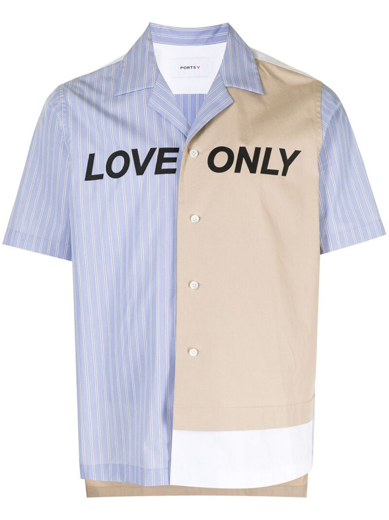 Ports V  Love Only print panelled shirt