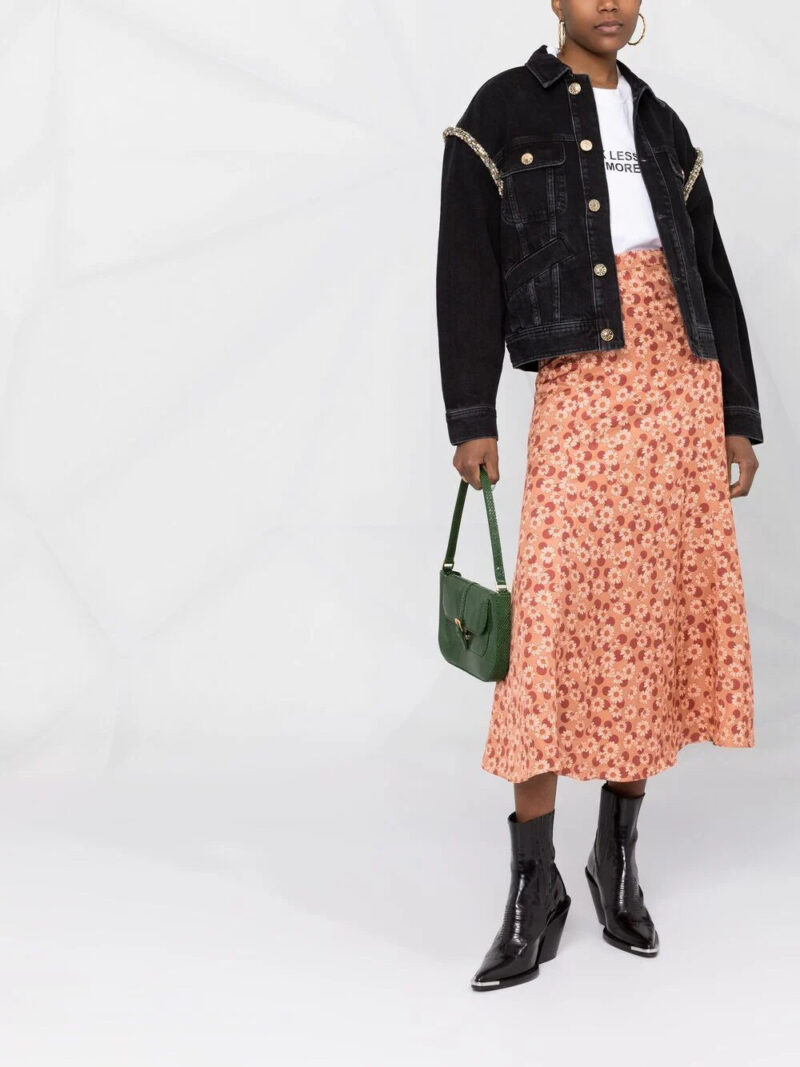 SANDRO crystal-embellished denim jacket