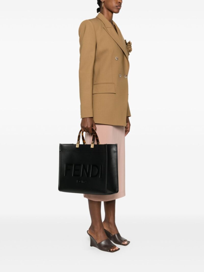 FENDI  Sunshine logo-debossed tote