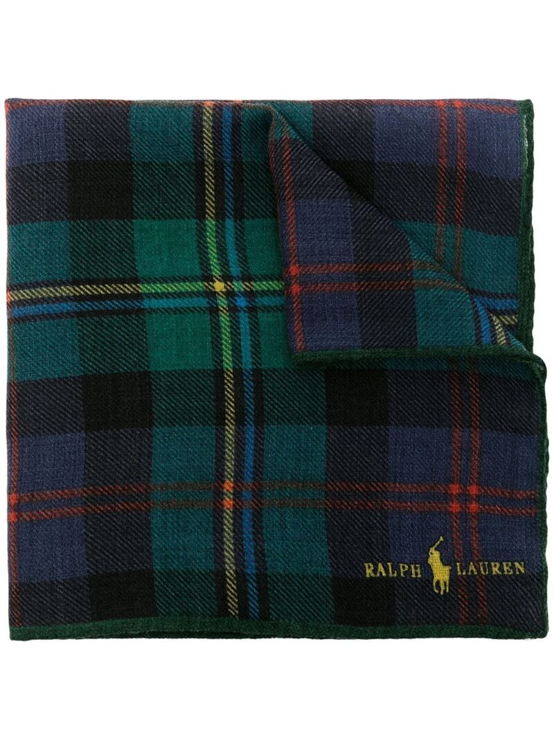 Polo Ralph Lauren wool tartan pocket square.