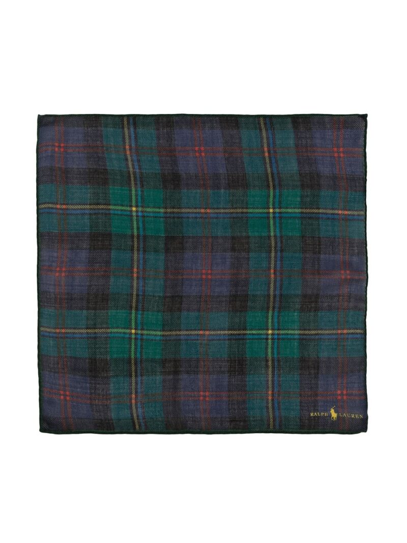 Polo Ralph Lauren wool tartan pocket square.