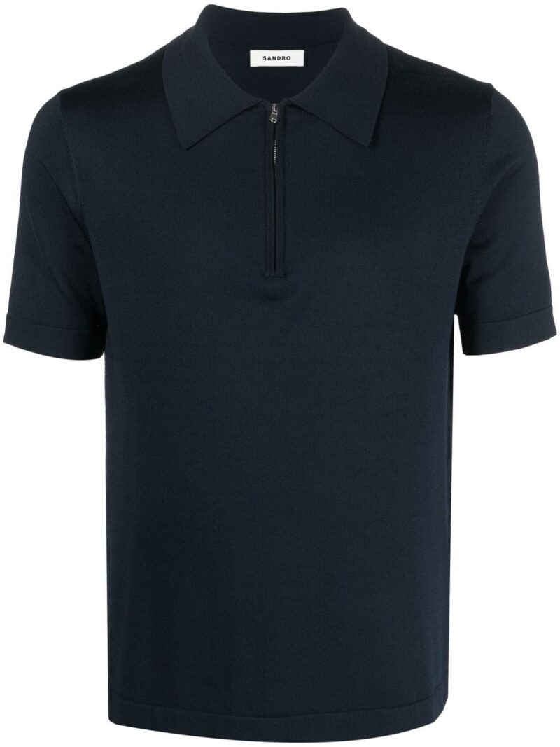 SANDRO  Pablo zip-up polo shirt