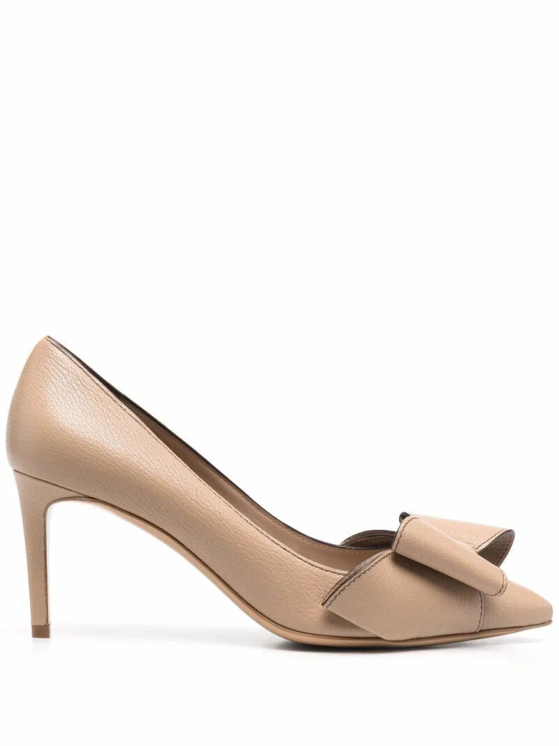 Ferragamo  80mm Double Bow leather pumps