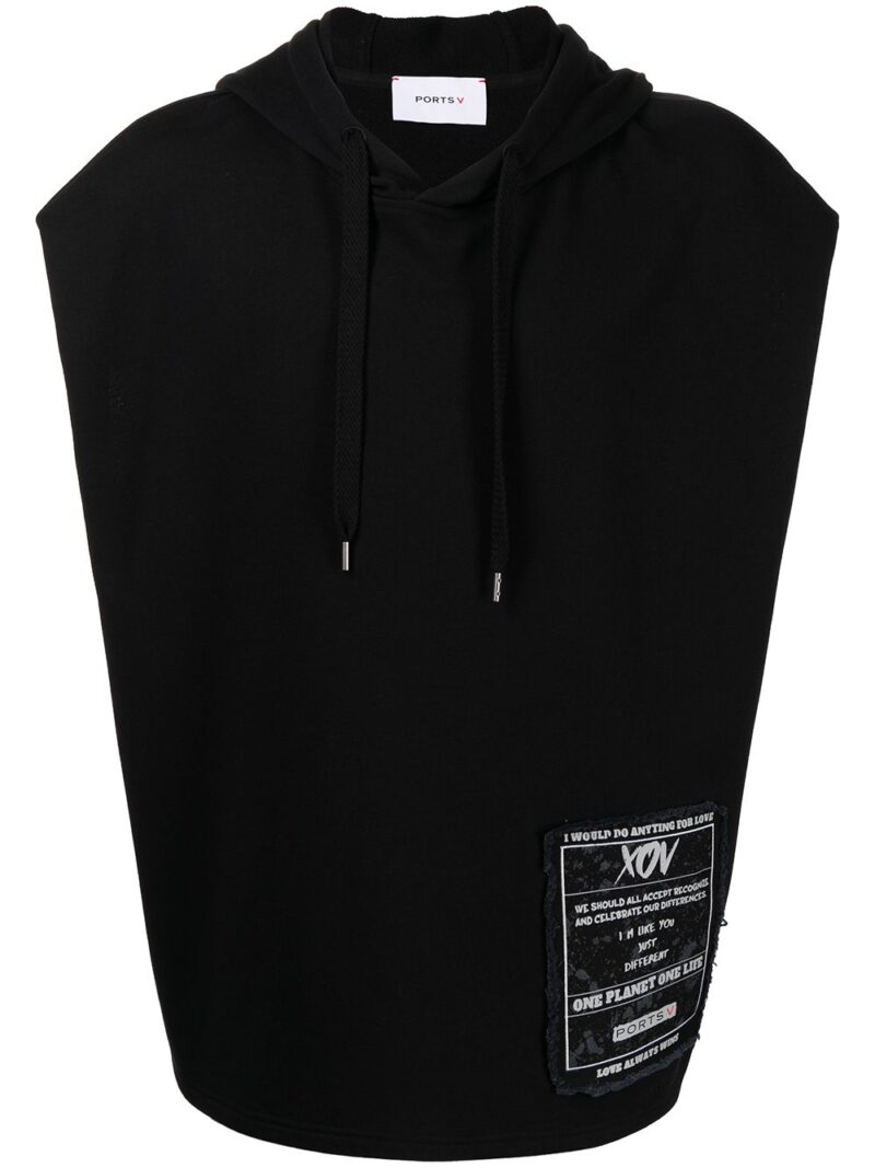 Ports V  logo-patch short-sleeved hoodie