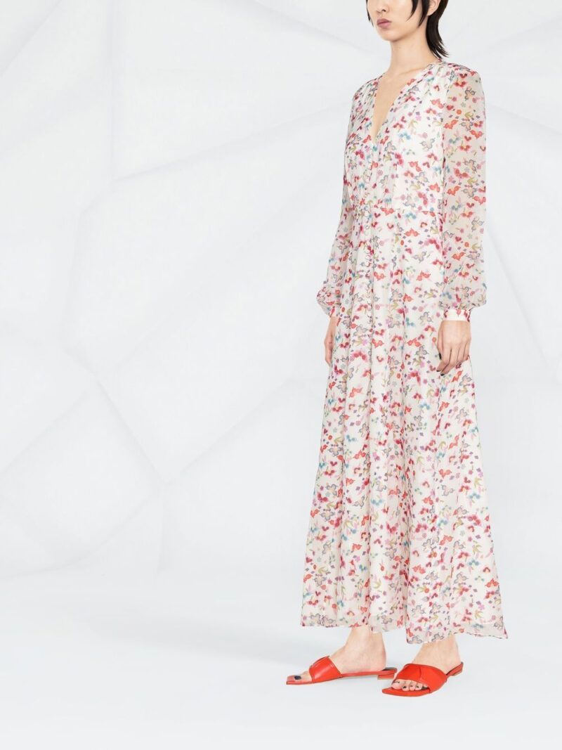 Saloni Annabel long-sleeved midi dress