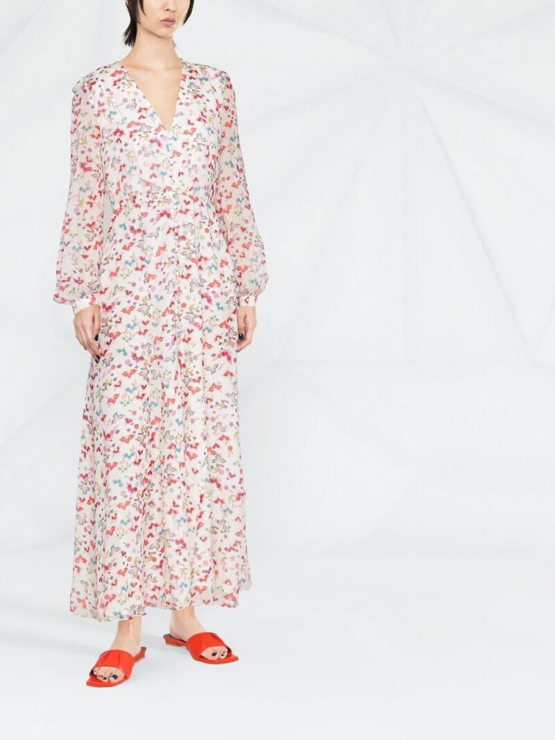 Saloni Annabel long-sleeved midi dress