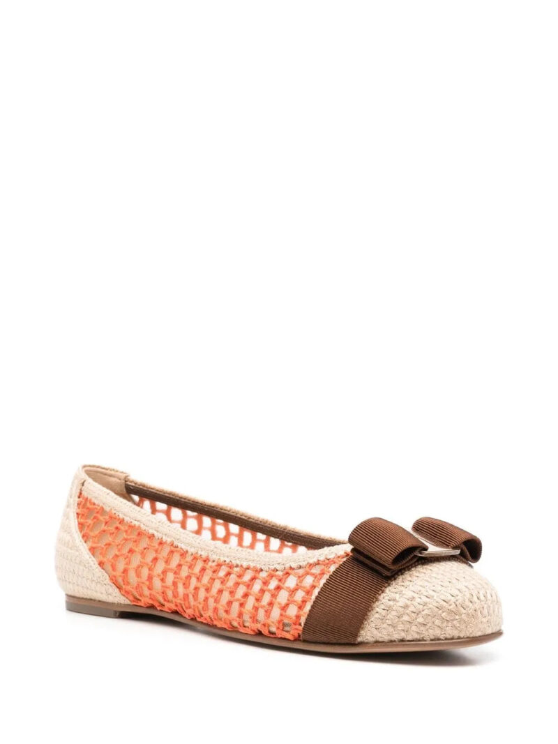 Ferragamo  bow-detail interwoven ballerina shoes