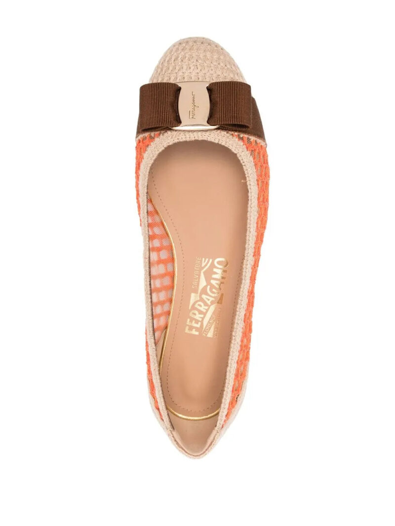 Ferragamo  bow-detail interwoven ballerina shoes