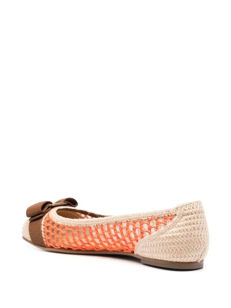 Ferragamo  bow-detail interwoven ballerina shoes
