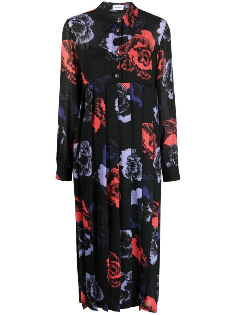 Ferragamo  floral-print midi dress