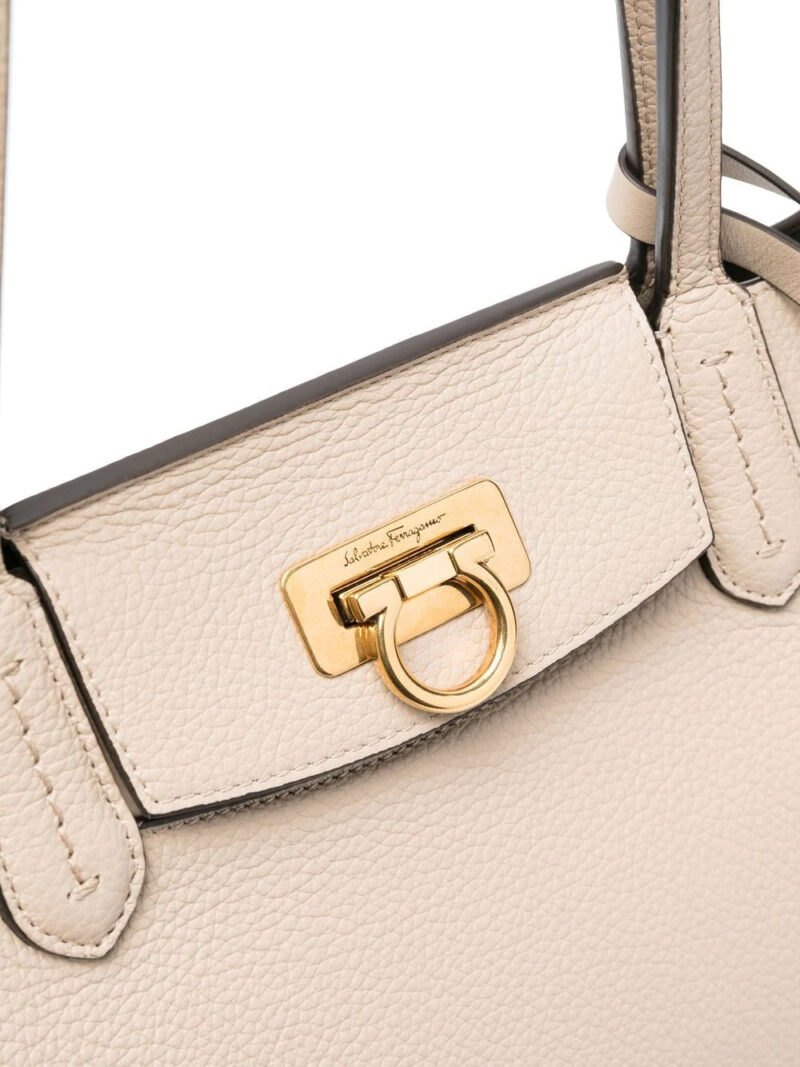 Ferragamo Gancini leather tote bag