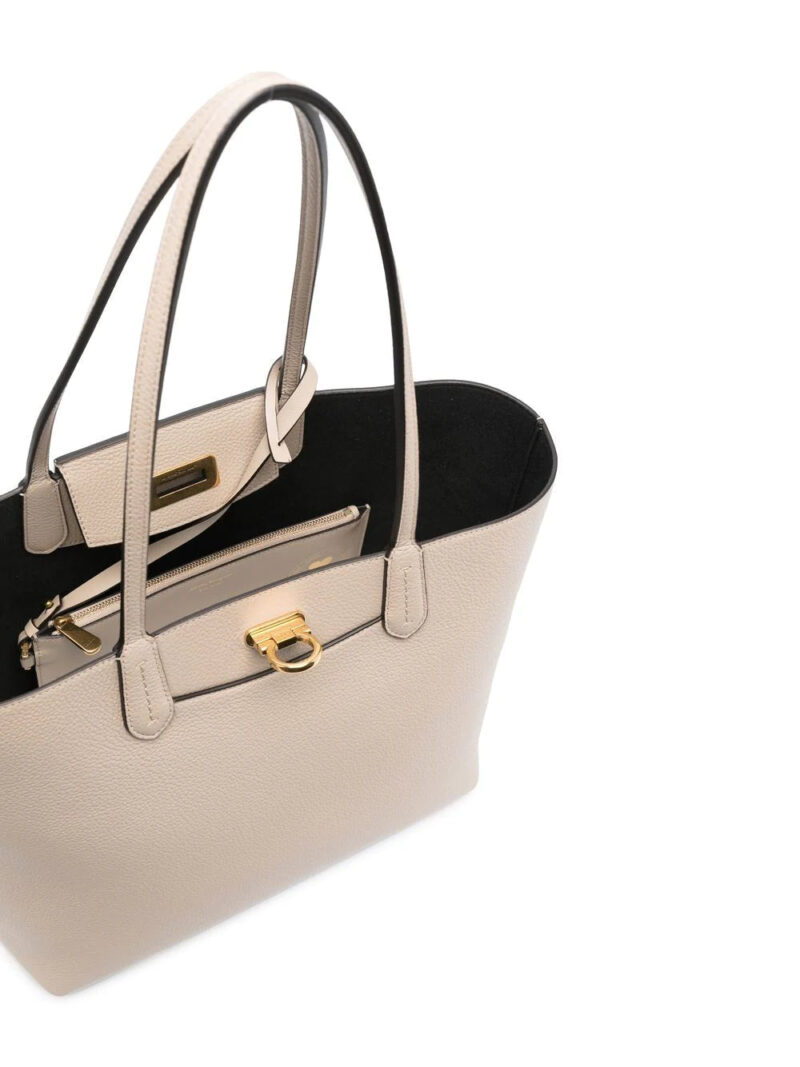 Ferragamo Gancini leather tote bag