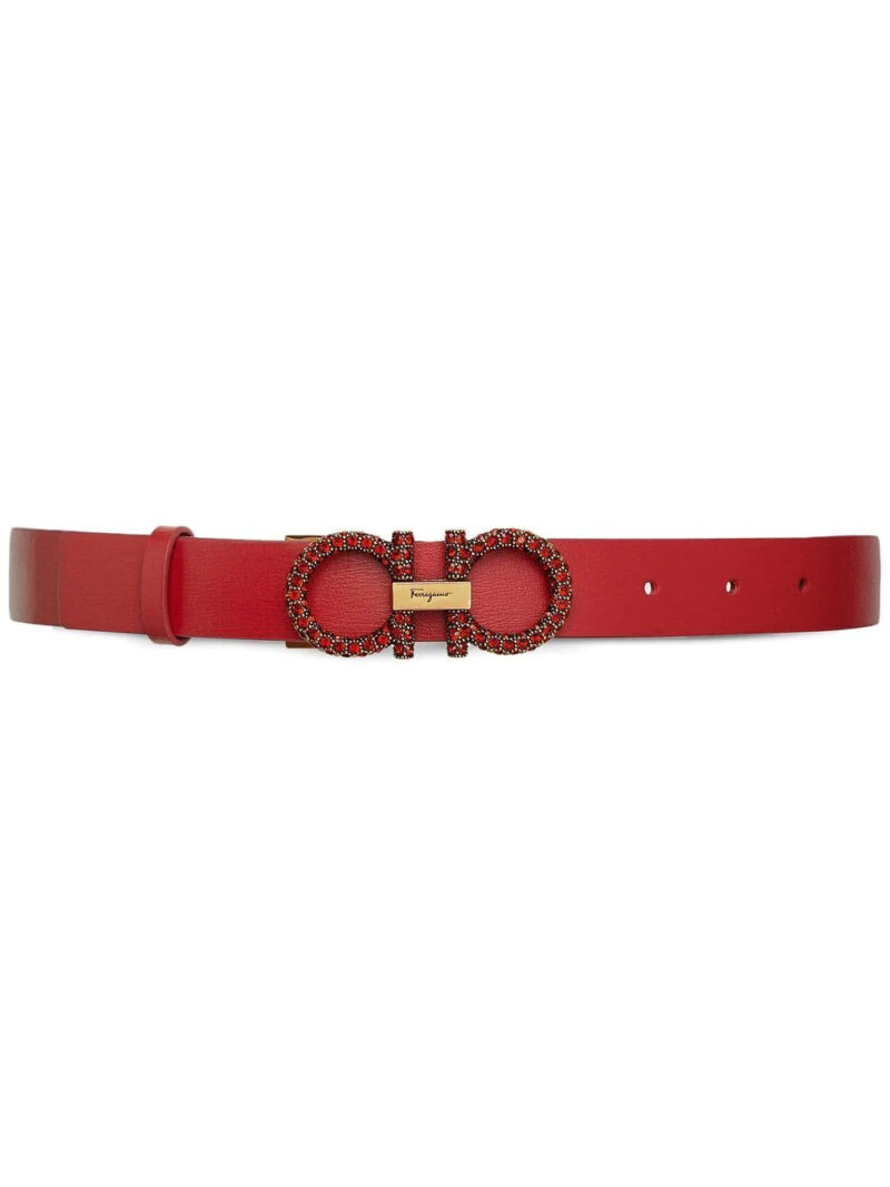 Ferragamo crystal-embellished Gancini belt