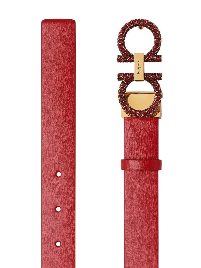 Ferragamo crystal-embellished Gancini belt
