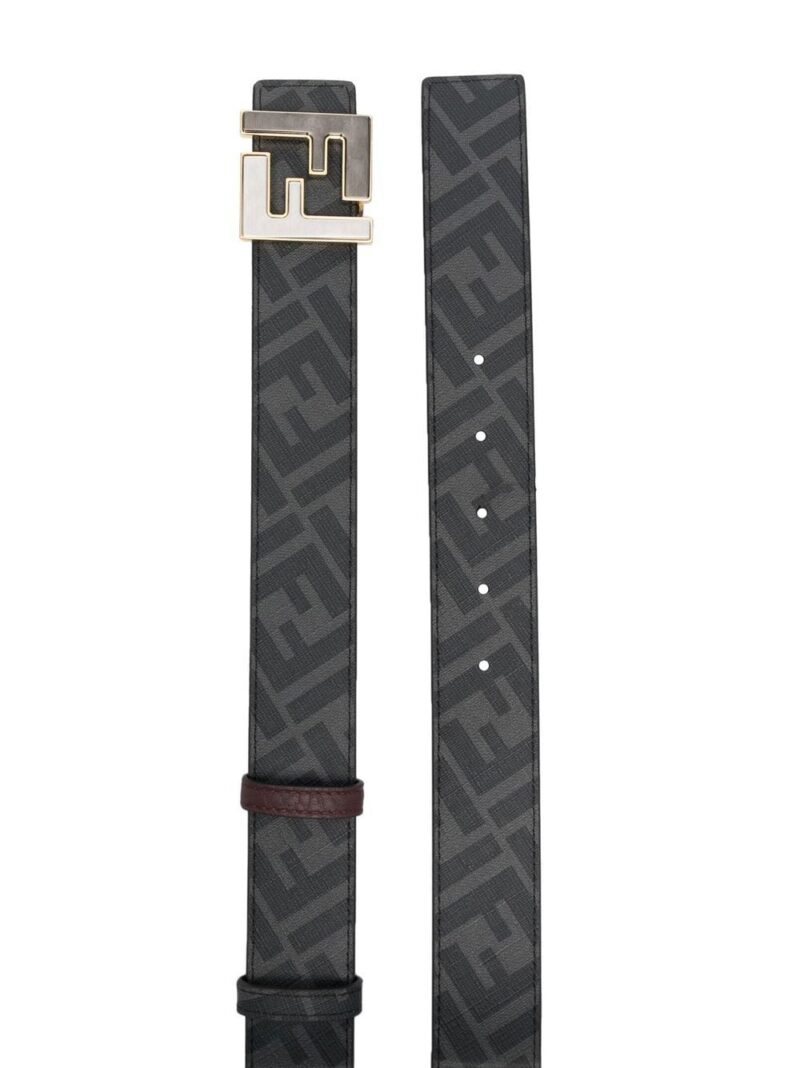 FENDI  FF logo-plaque leather belt