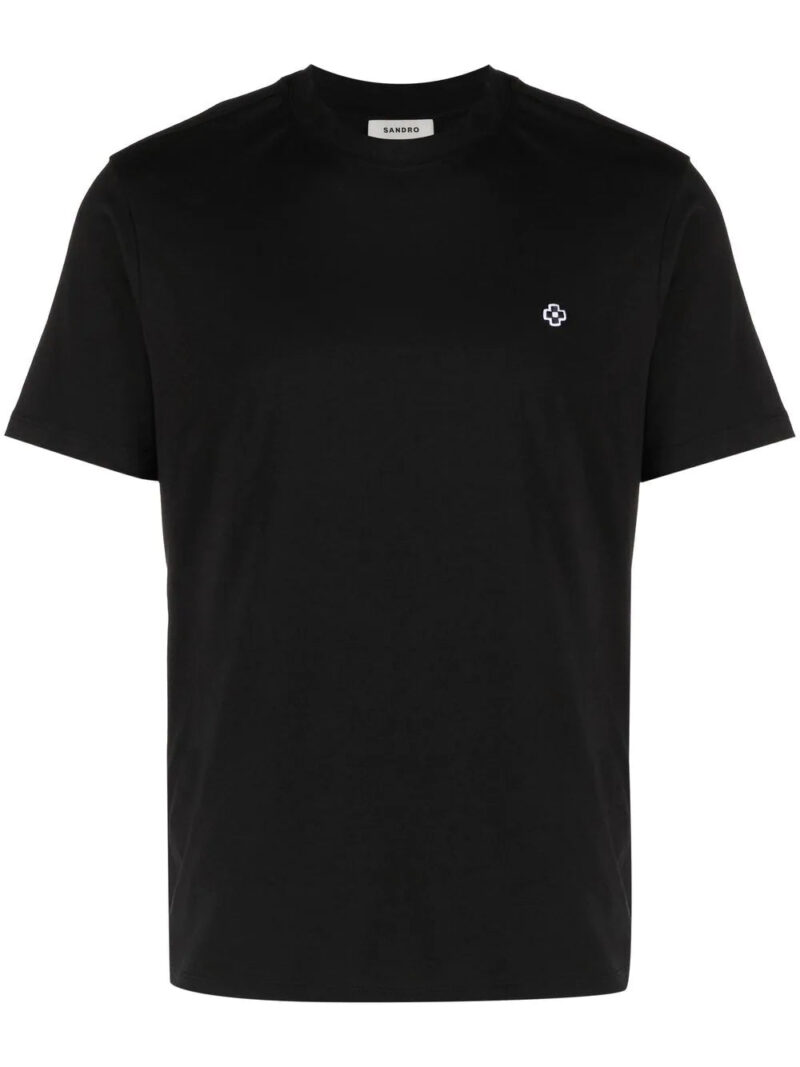 SANDRO  Cross-embroidered short-sleeve T-shirt