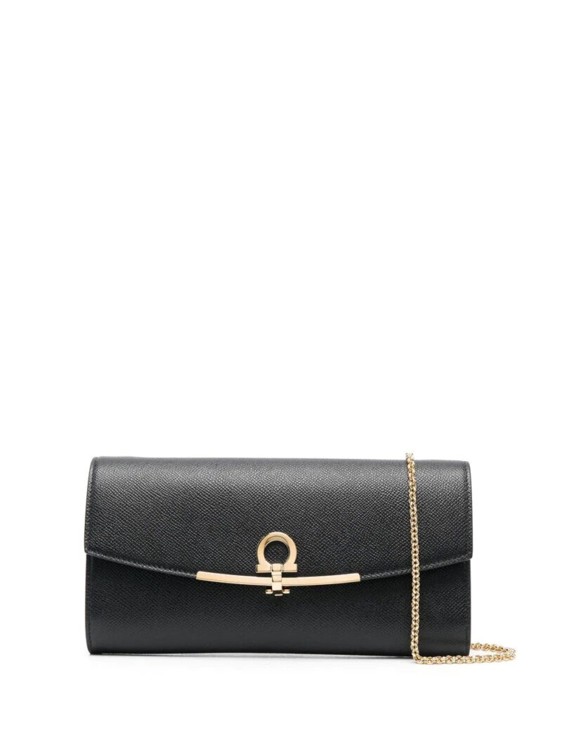 Ferragamo  Gancini leather clutch bag