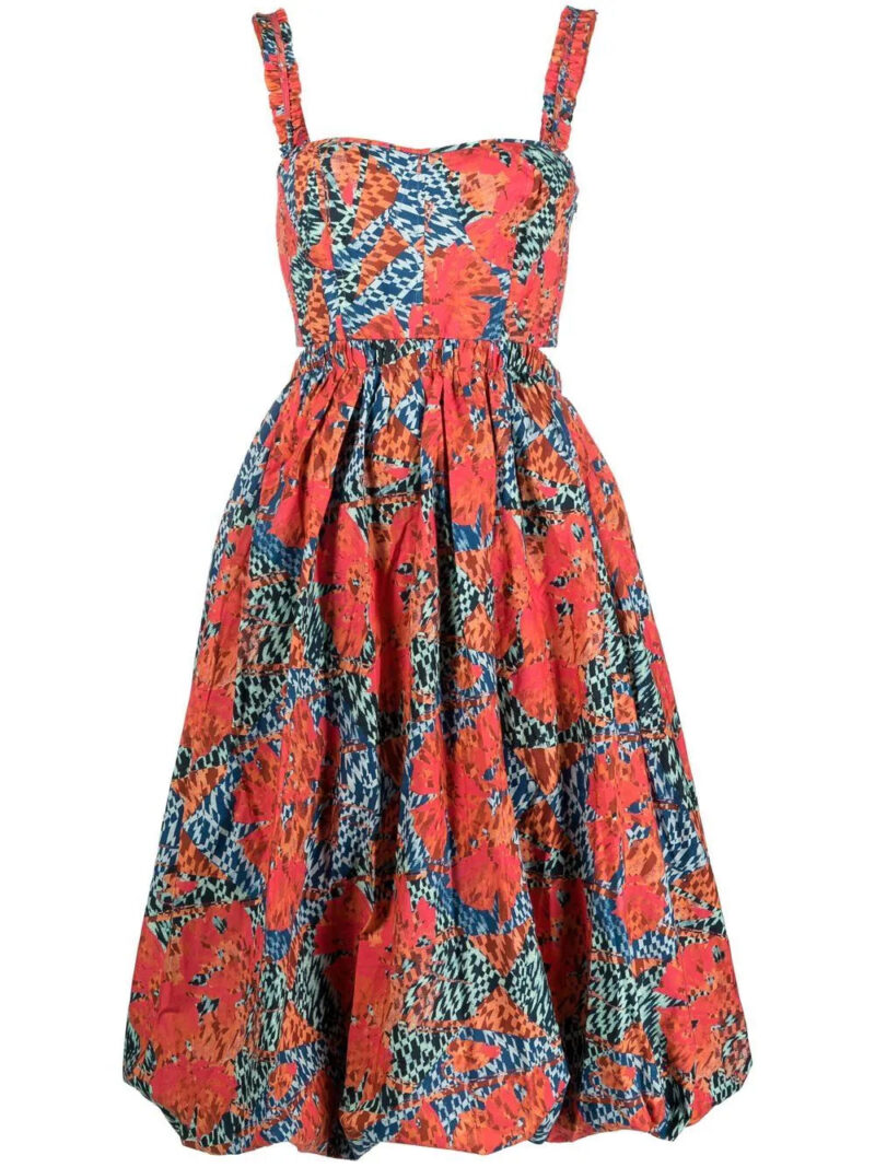 Ulla Johnson  graphic-print sweetheart neck dress