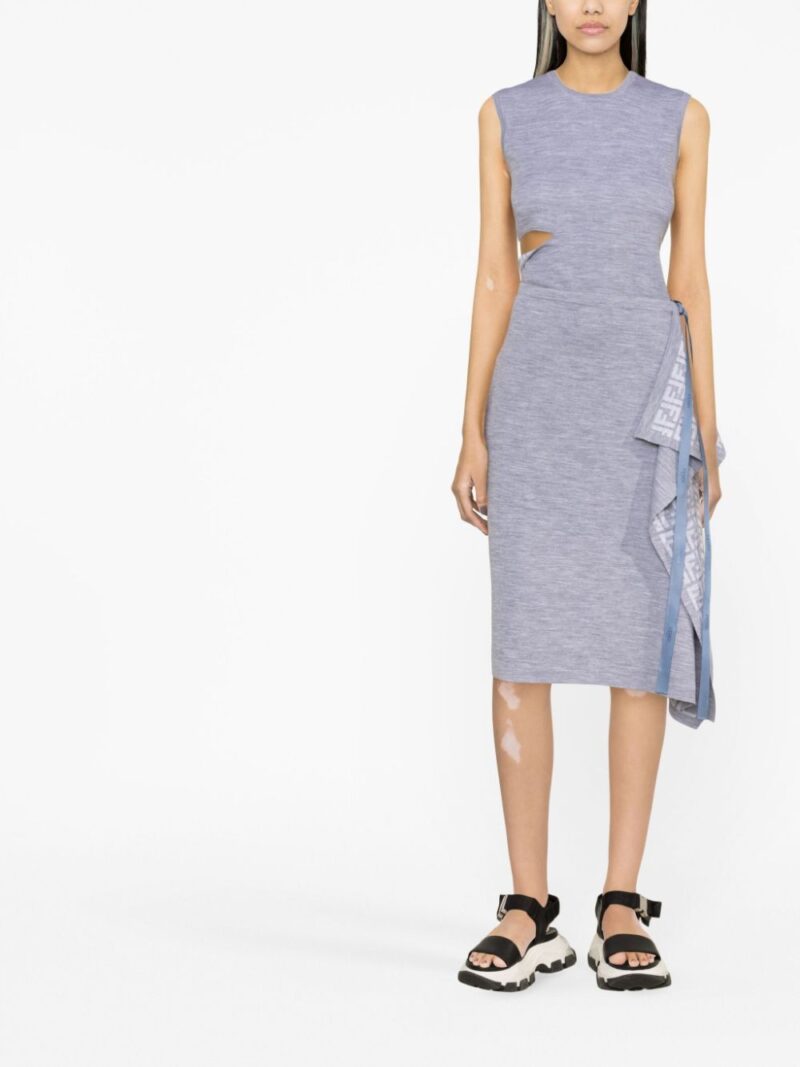 FENDI  logo-pattern wrap midi skirt