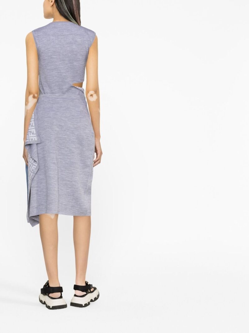 FENDI  logo-pattern wrap midi skirt