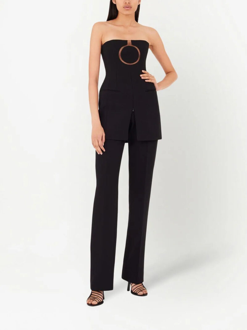 Ferragamo  circle-print strapless fitted top