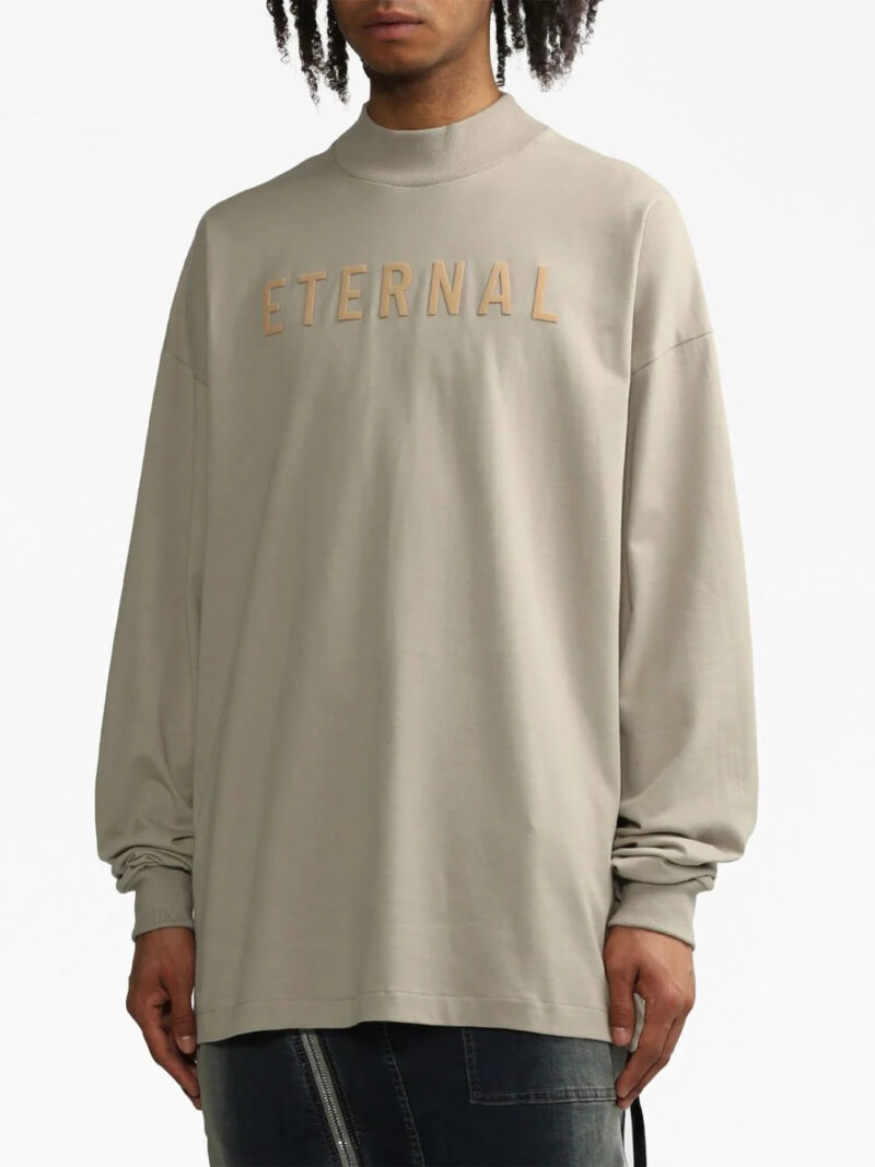 Fear Of God  logo-embroidered long-sleeved cotton sweatshirt