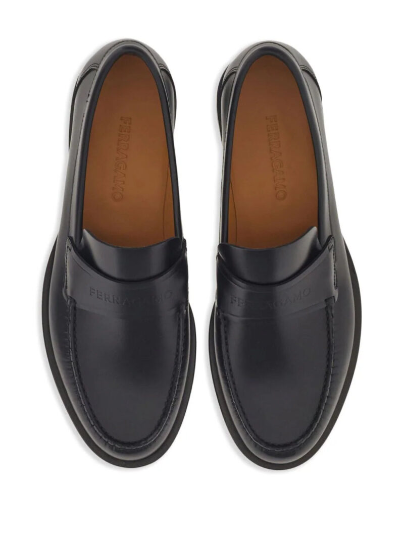 Ferragamo logo-embossed leather loafers
