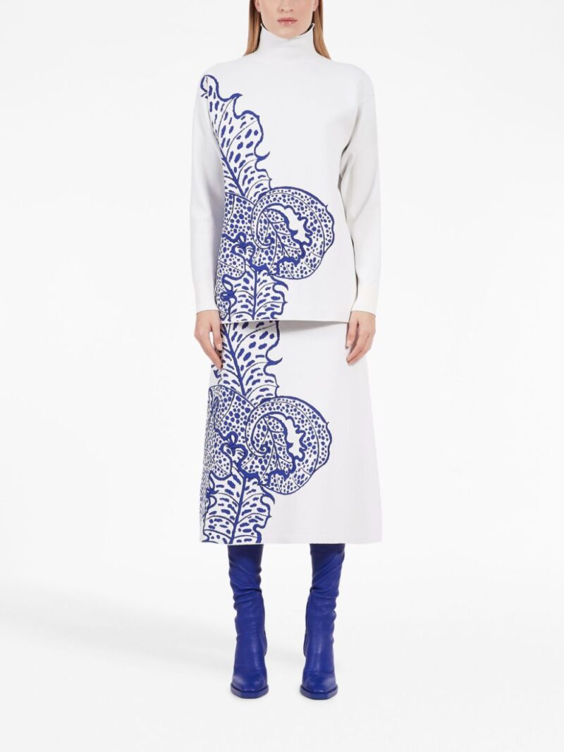 Ferragamo  graphic-print jacquard flared skirt