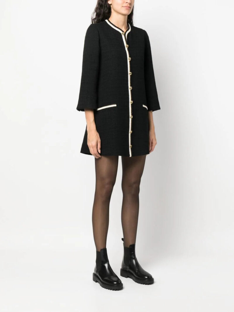 SANDRO  Eva tweed long-sleeve minidress