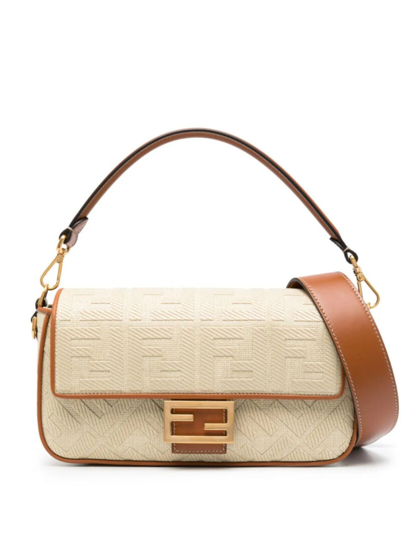 FENDI  Baguette FF-embroidery crossbody bag